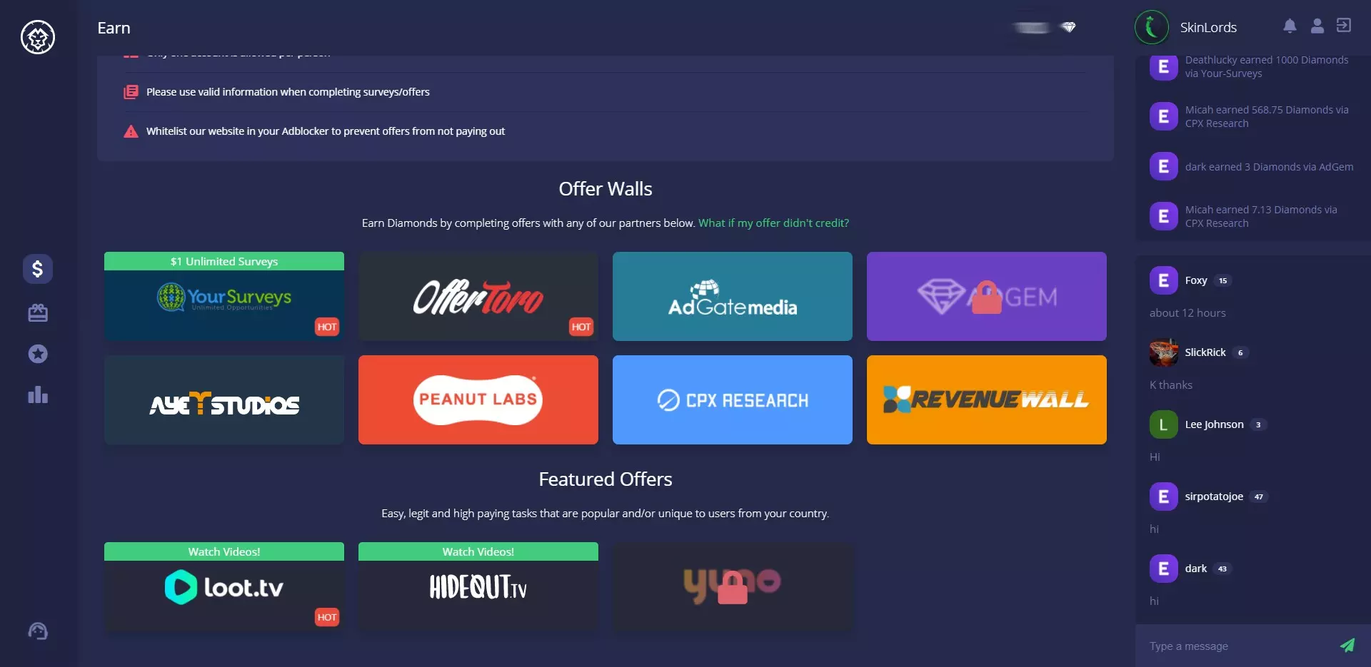 EarnIt.GG Survey Earning Page