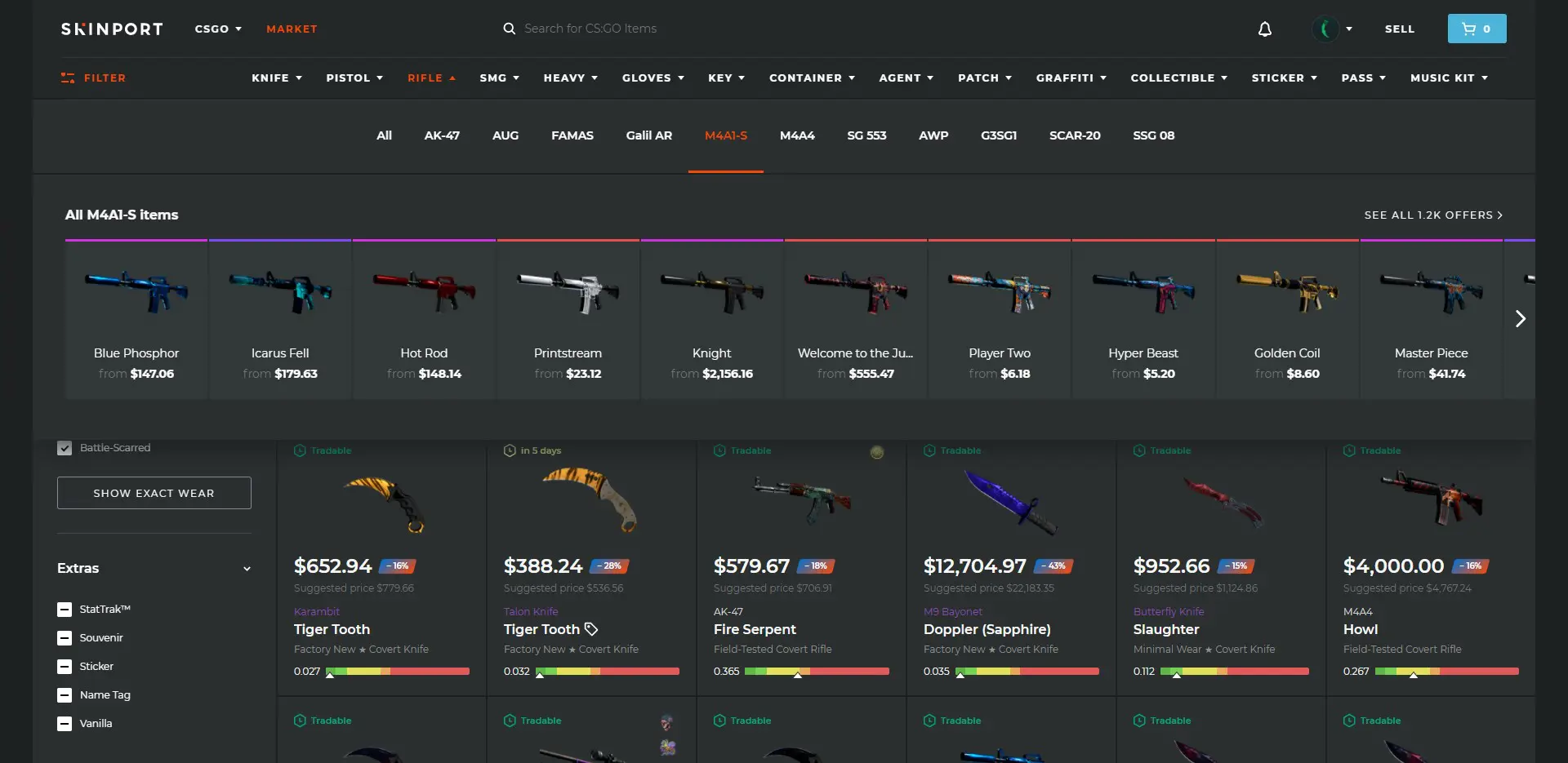 SkinPort CSGO Market M4A1-S Skins