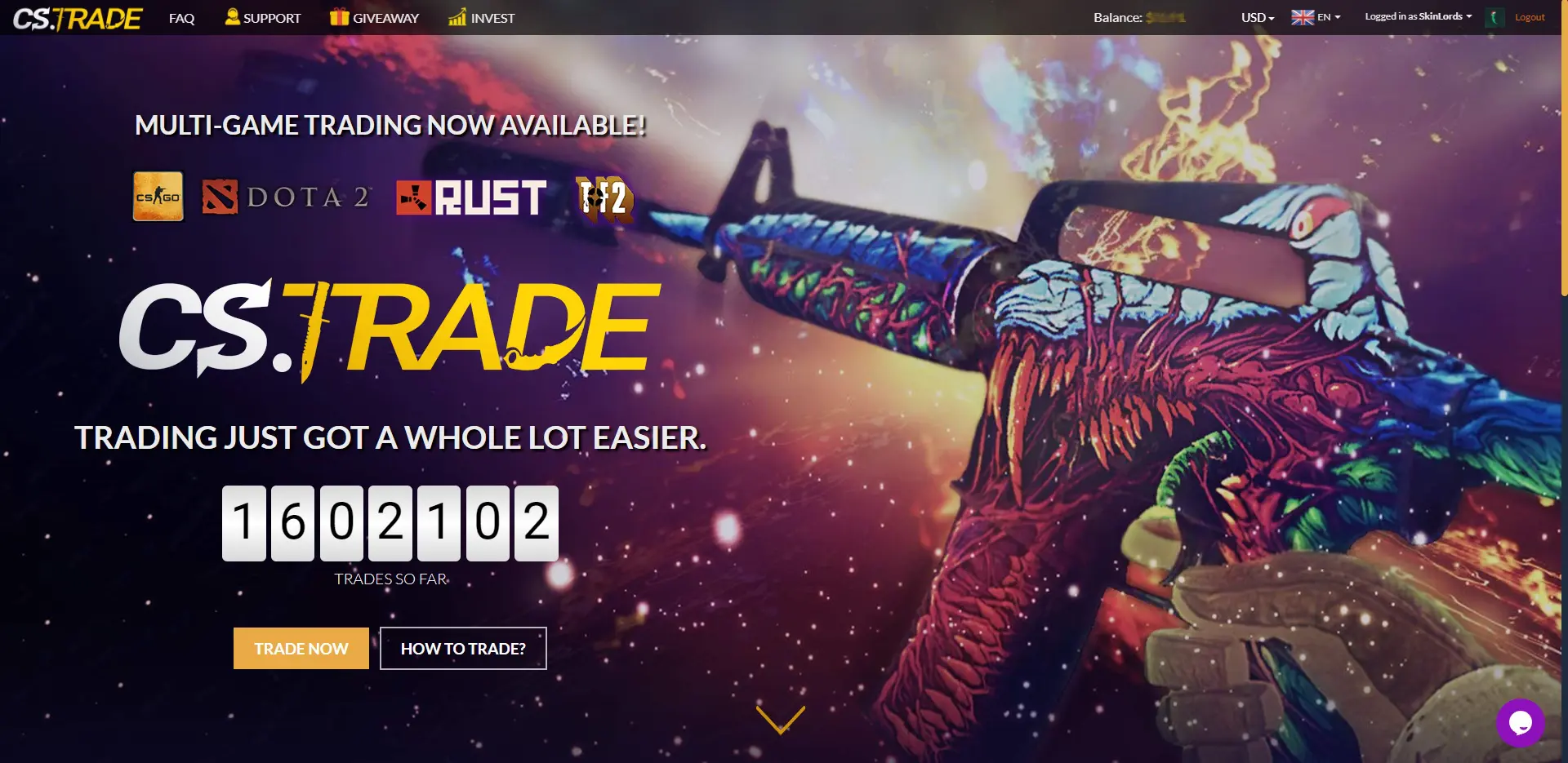CSTrade Homepage Landing