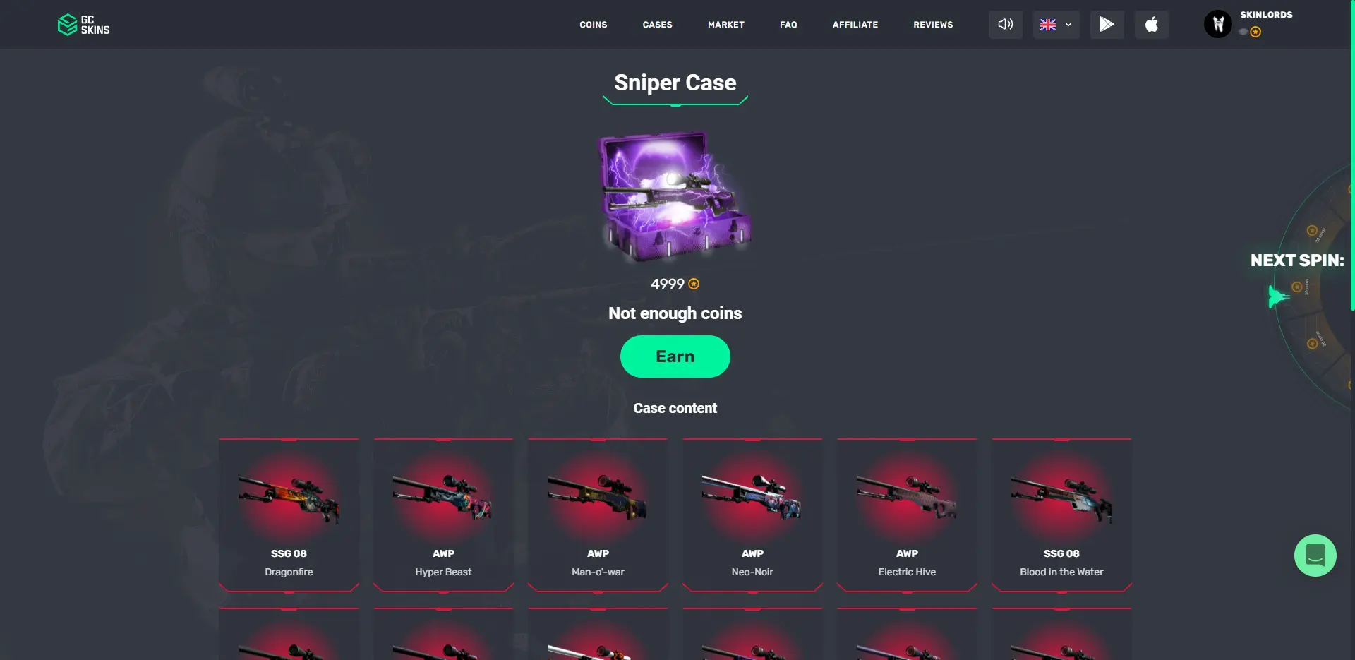 GCSkins Case Opening Sniper Case