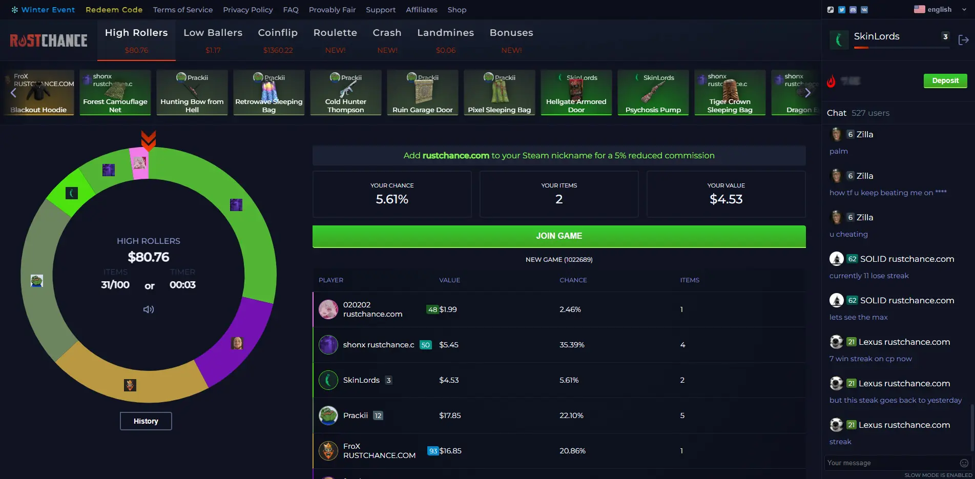 RustChance Jackpot Gamemode