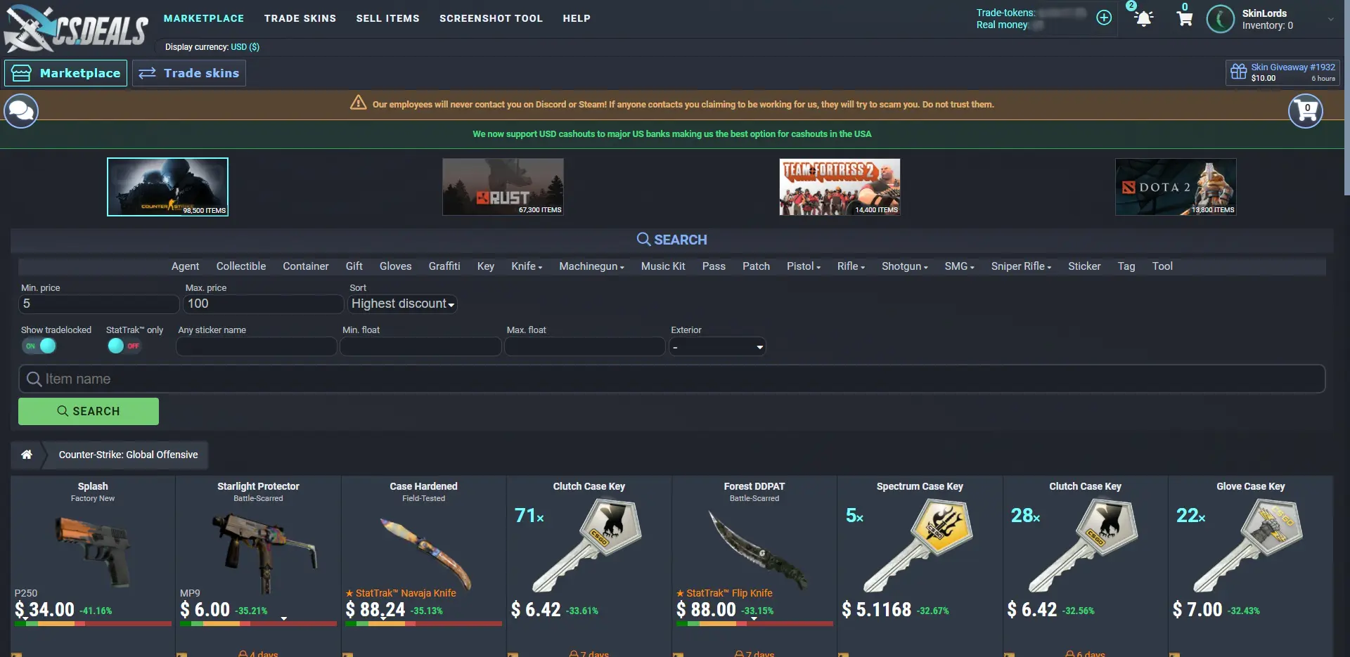 CS.Deals CSGO Skin Marketplace