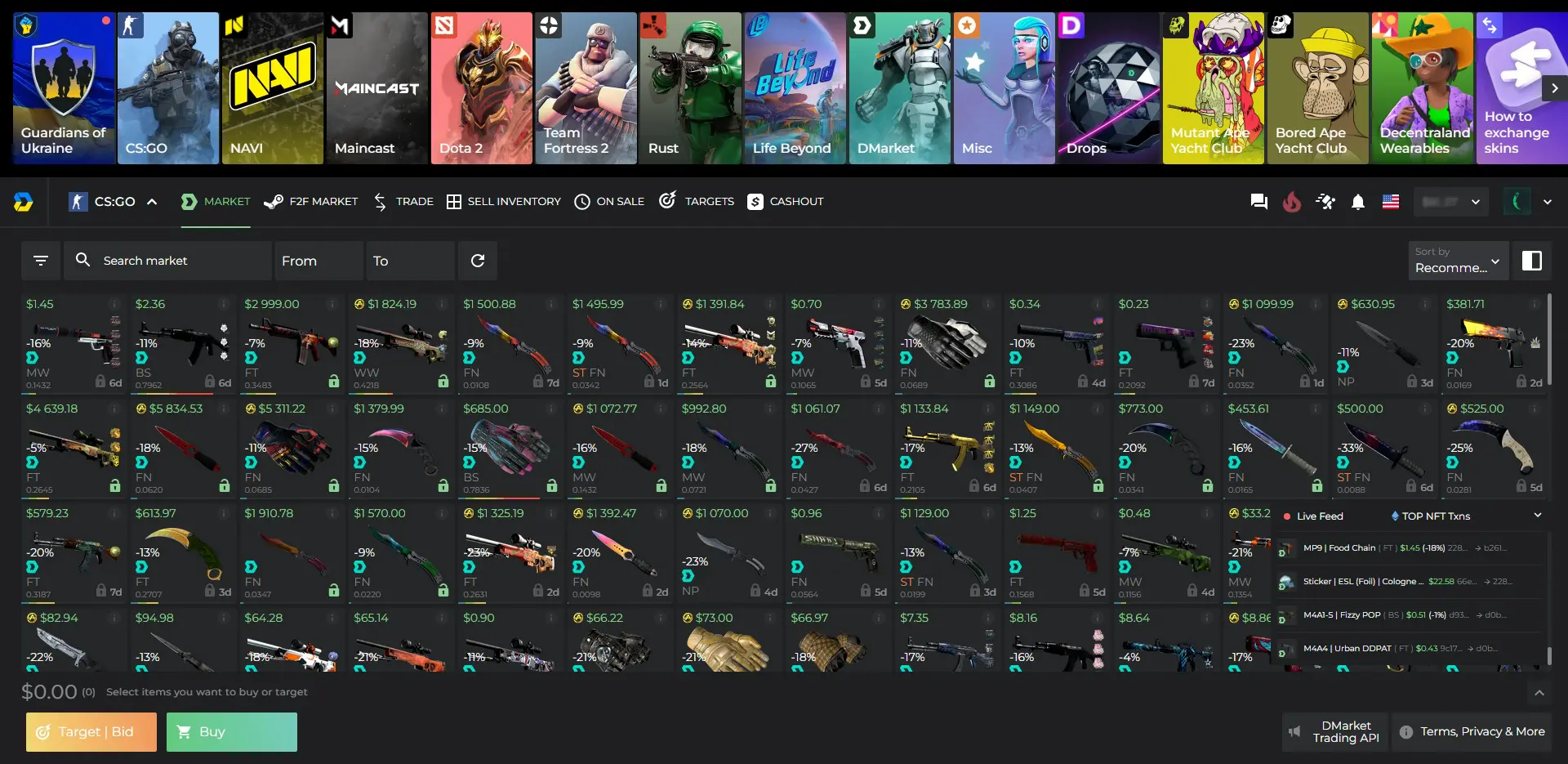 DMarket Game Selection