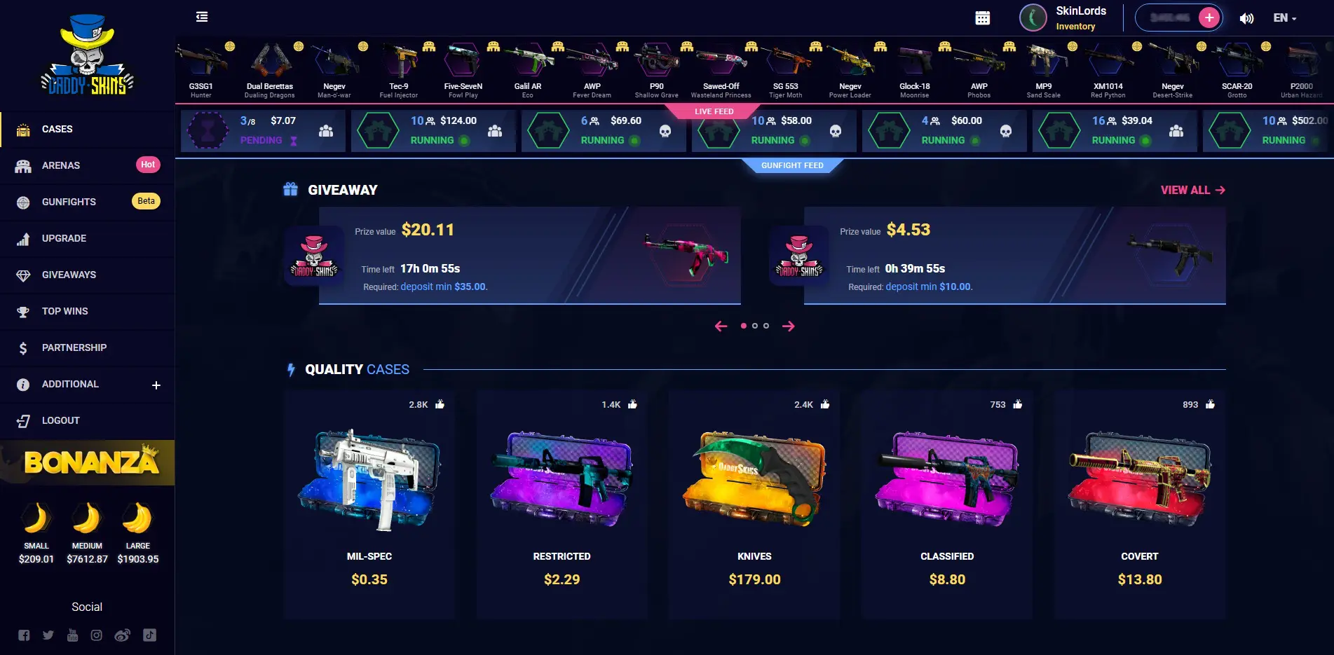 DaddySkins Landing Page