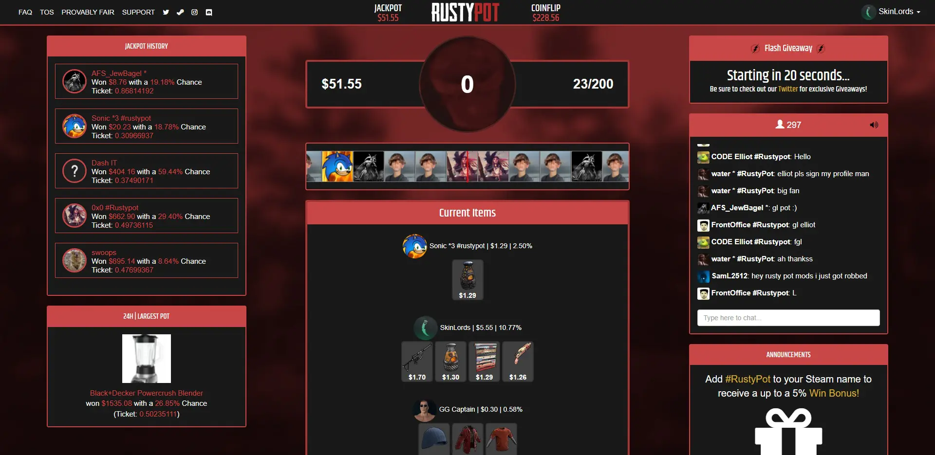 RustyPot Jackpot Game
