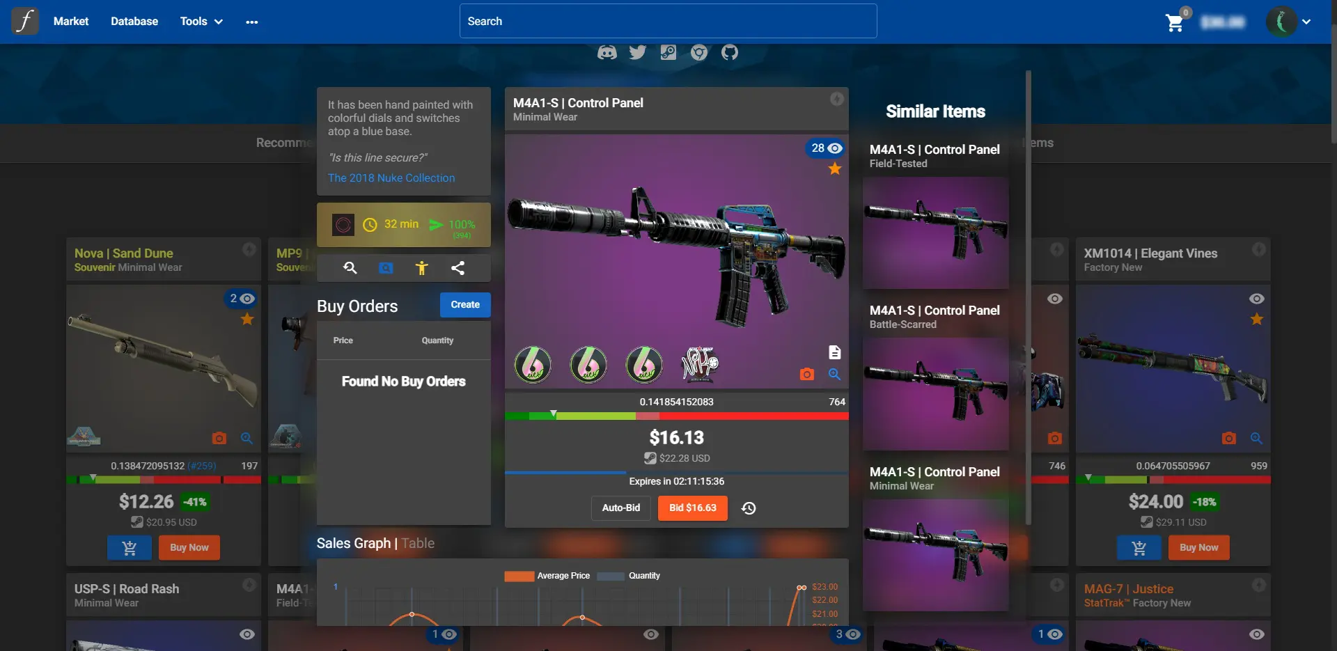 CSGOFloat Marketplace Skin Overview