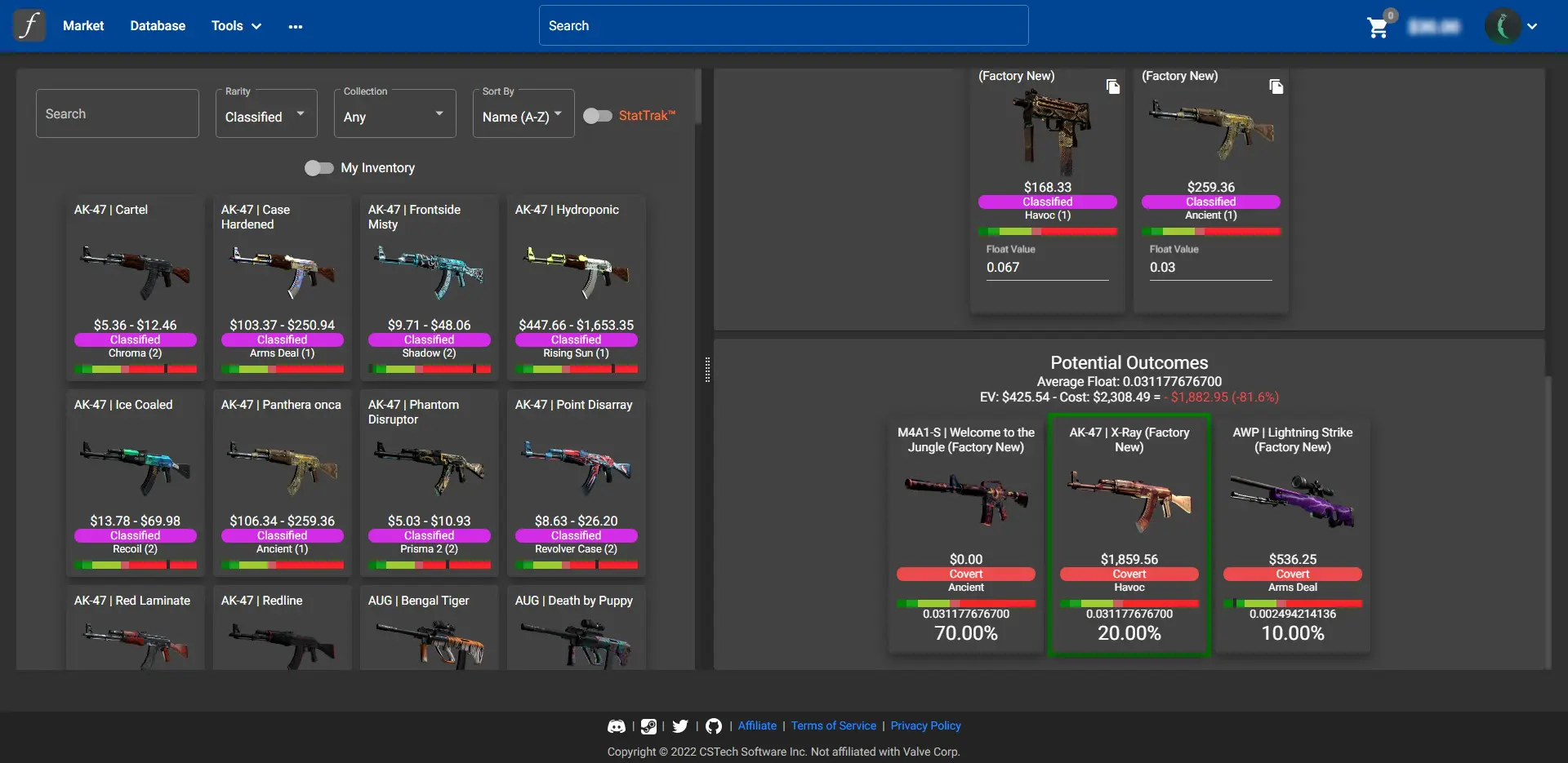 CSGOFloat Tradeup Calculator