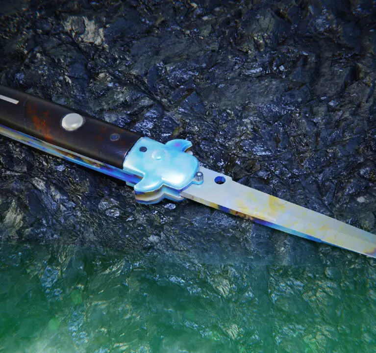 Stiletto Knife Case Hardened | All Blue Gem Patterns