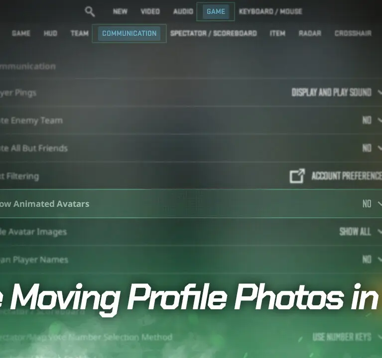 Disable Moving Profile Photos in Counter-Strike 2