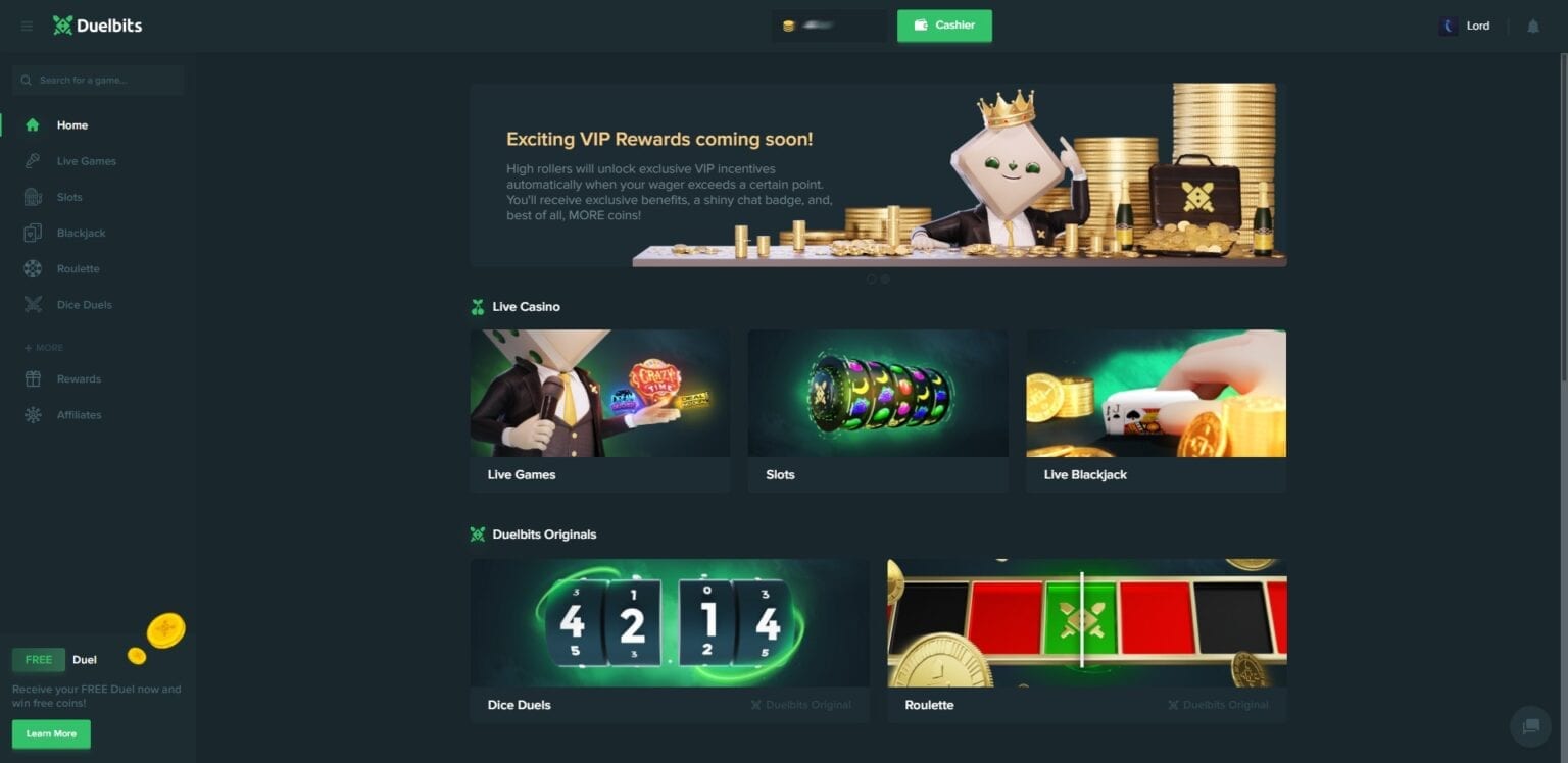 Vips обзор. Duelbits. Бонусы для живой игры. Duelbits Crypto Sports betting and Casino.