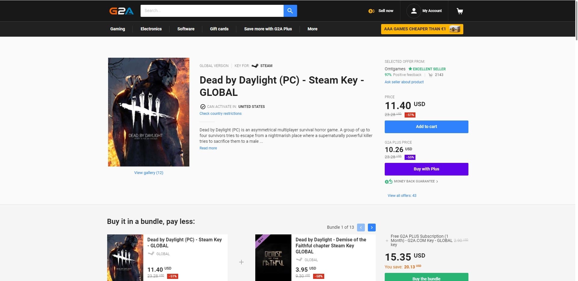 G2A Dead By Daylight Game