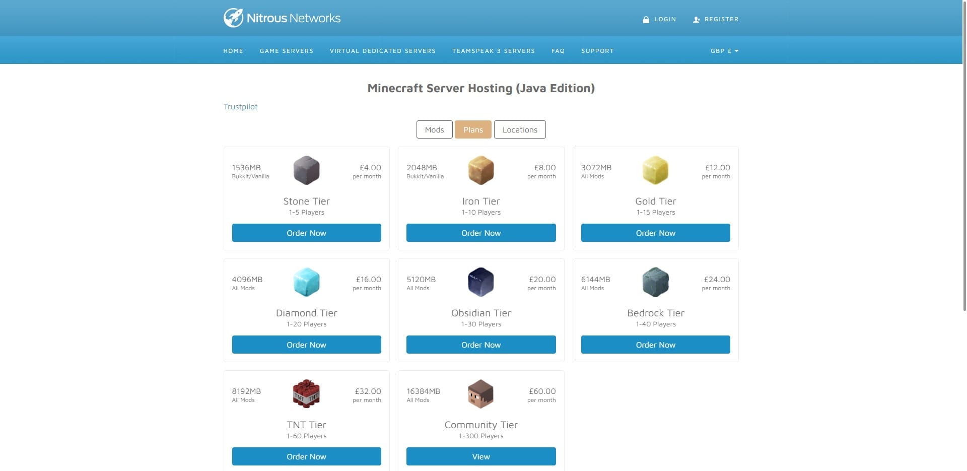 Nitrous-Networks Minecraft Server Host Selection