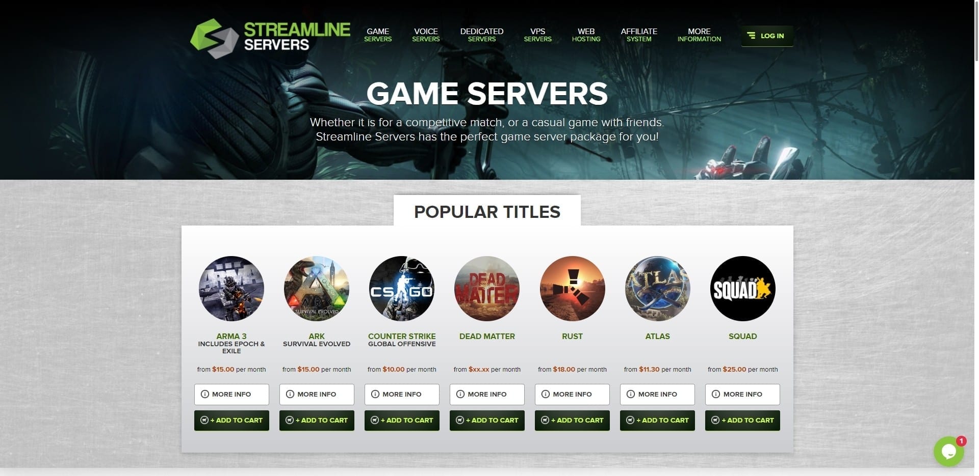 StreamLine Servers Game Servers Overview