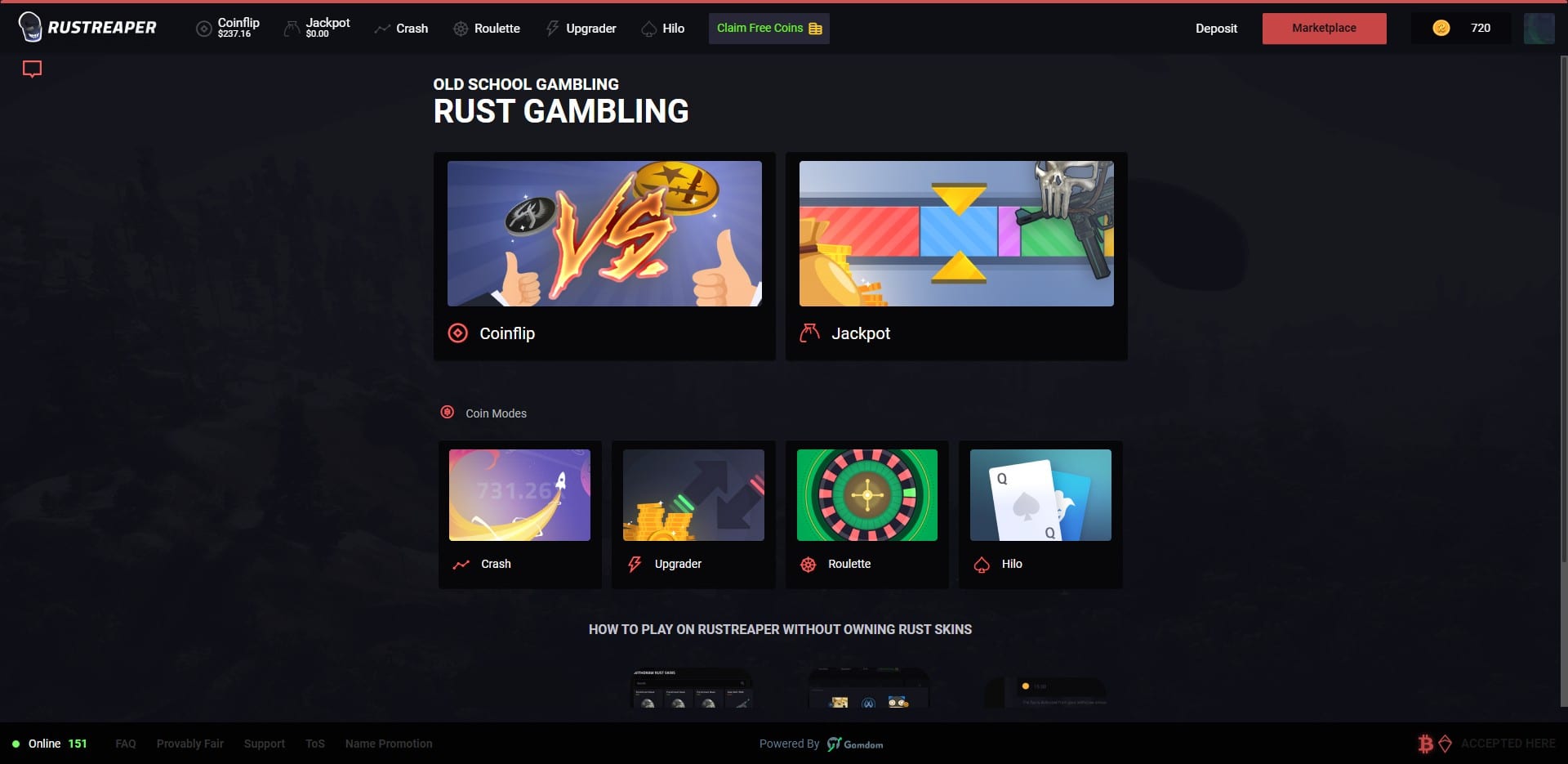 free rust gambling sites