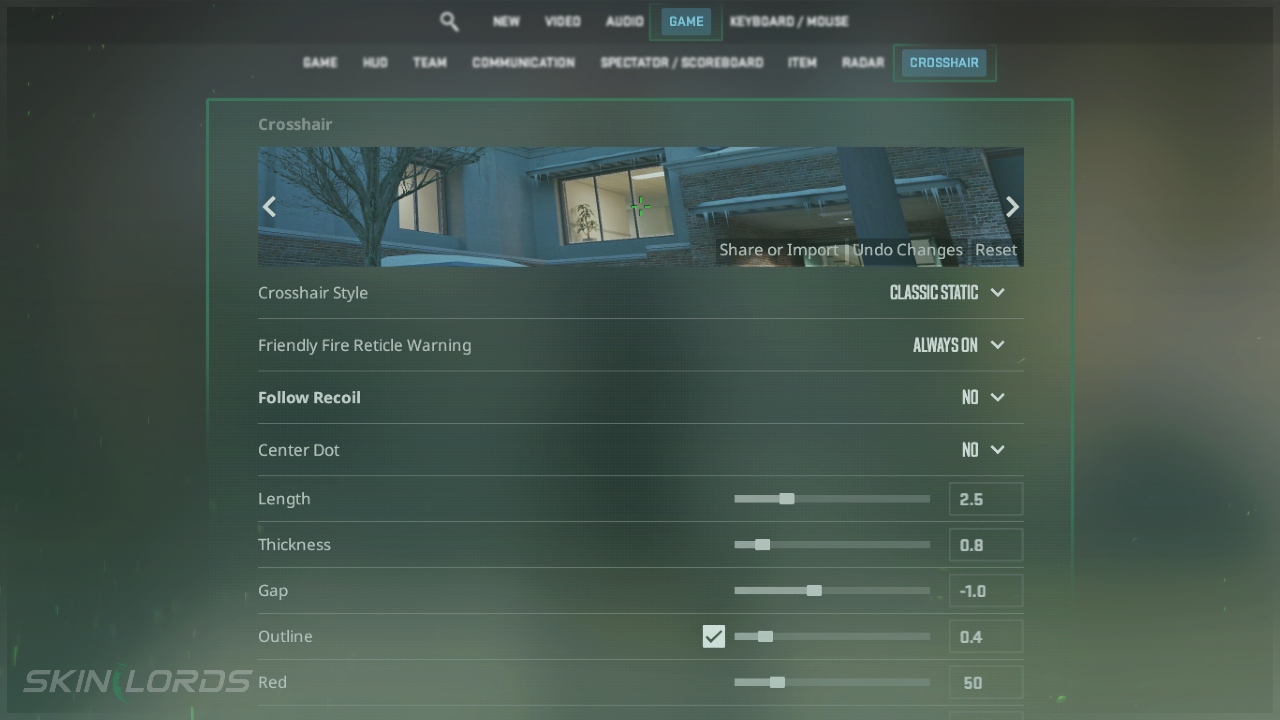 Custom Crosshair CS2 Settings