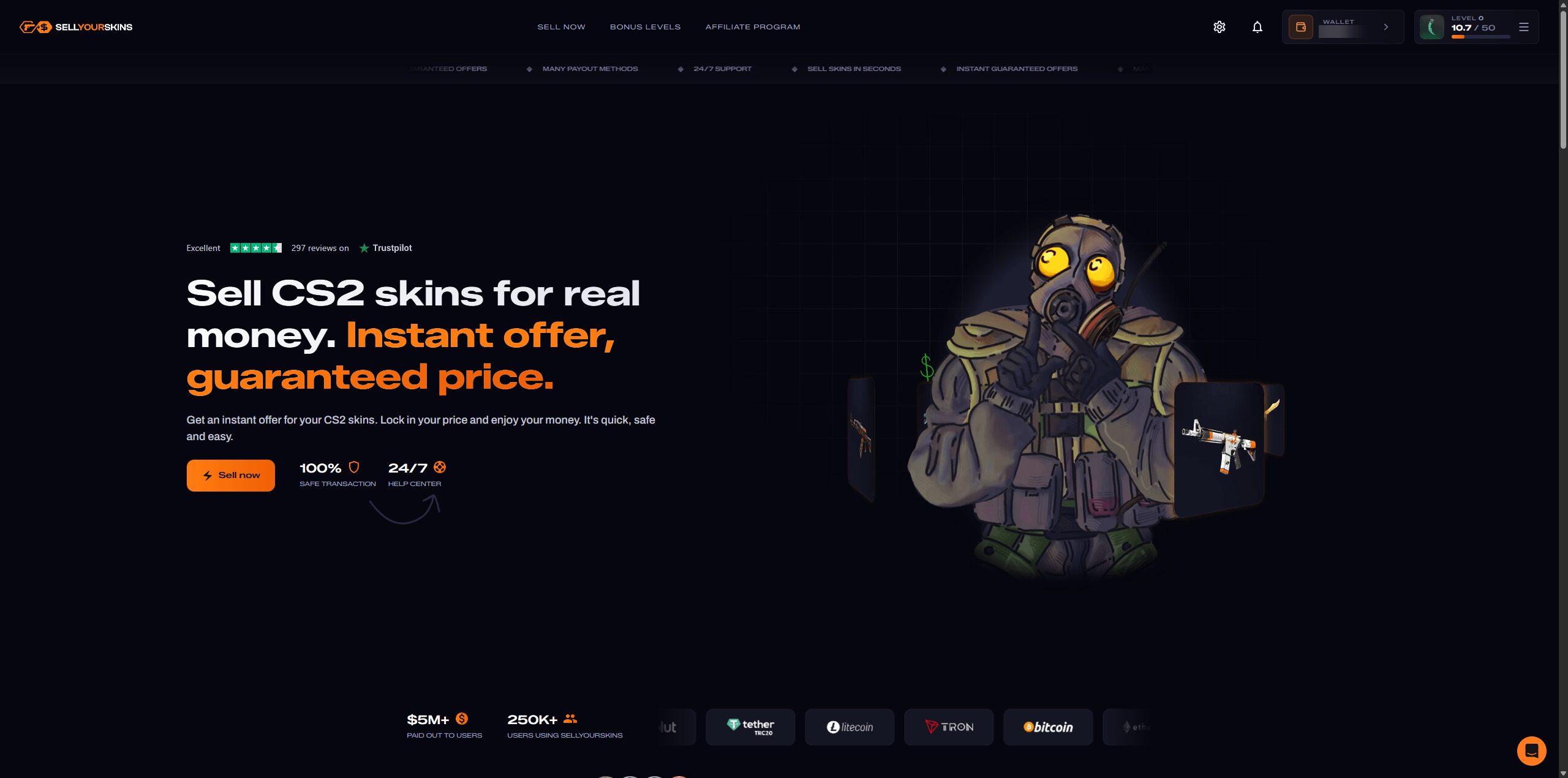SellYourSkins home page