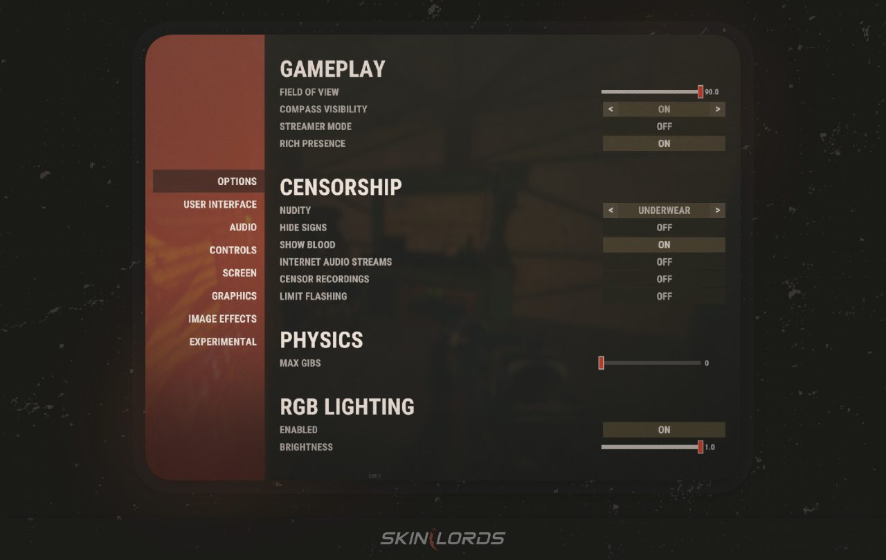 Rust FPS & PvP Settings - Options