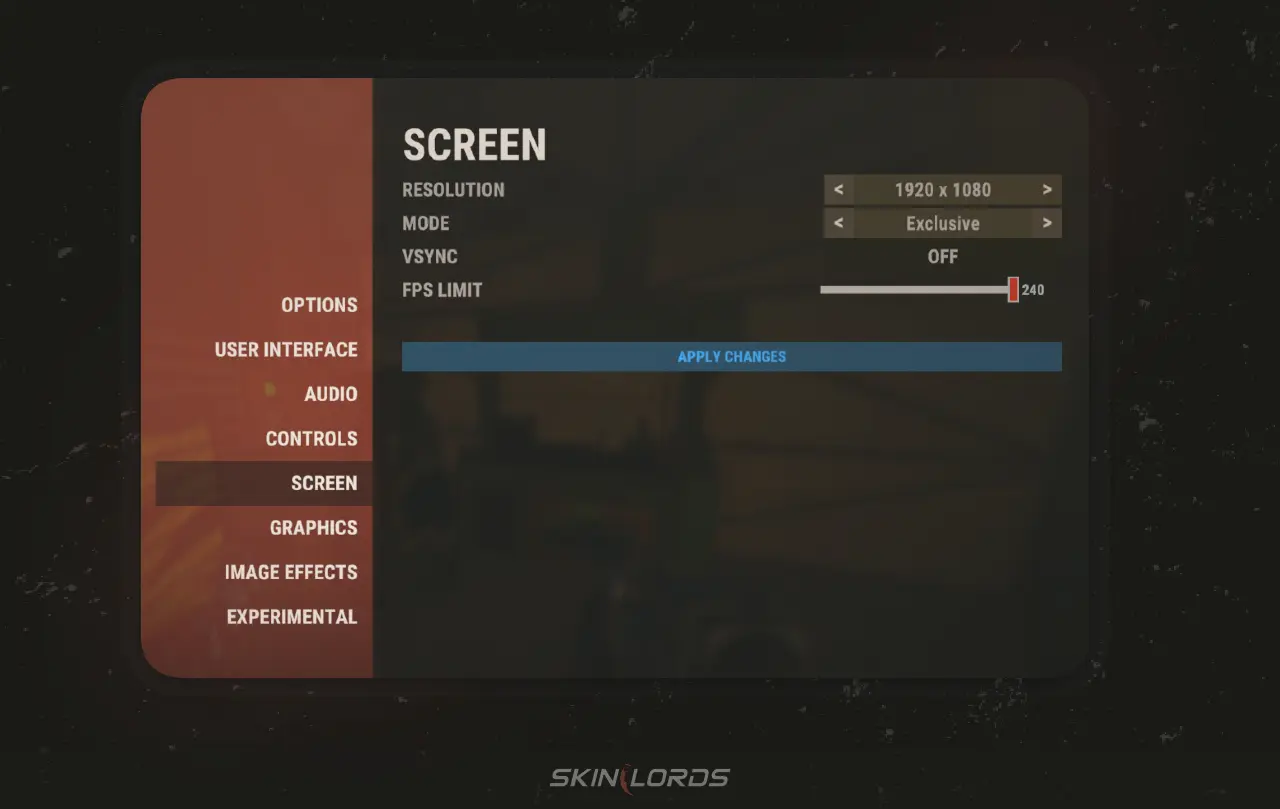 Rust FPS & PvP Settings - Screen