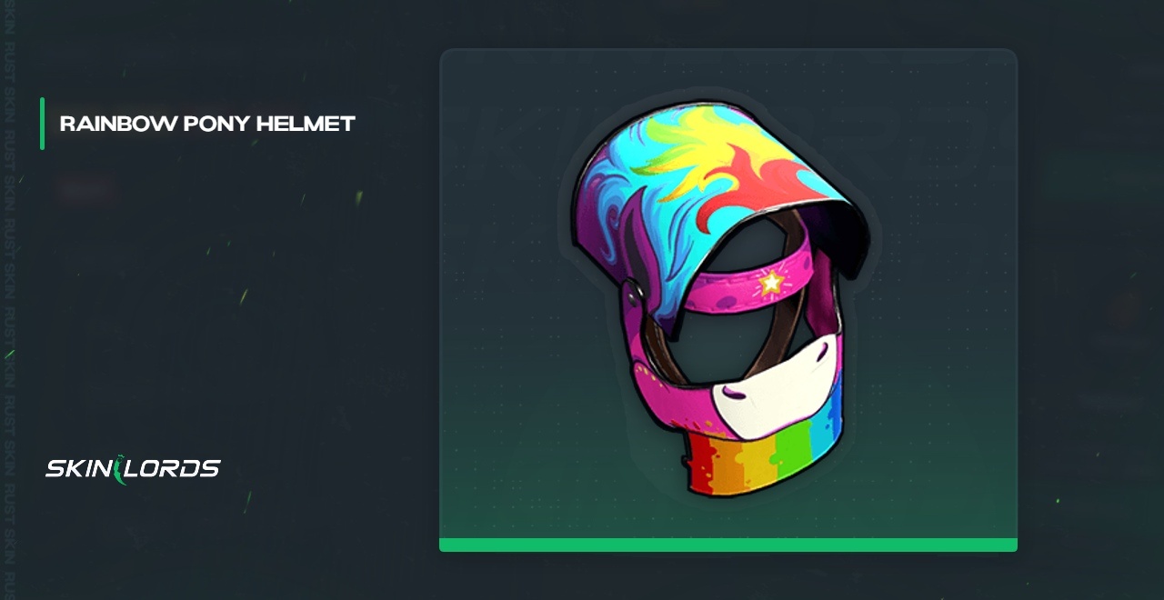 Regenbogenpony-Helm Rust Skin