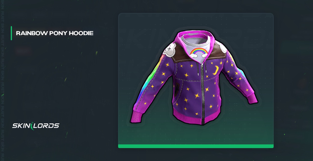 Rainbow Pony Hoodie Rust Skin