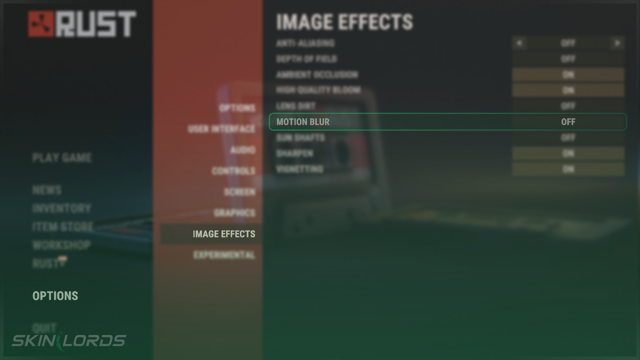 How to Turn Off Motion Blur in Rust SkinLords