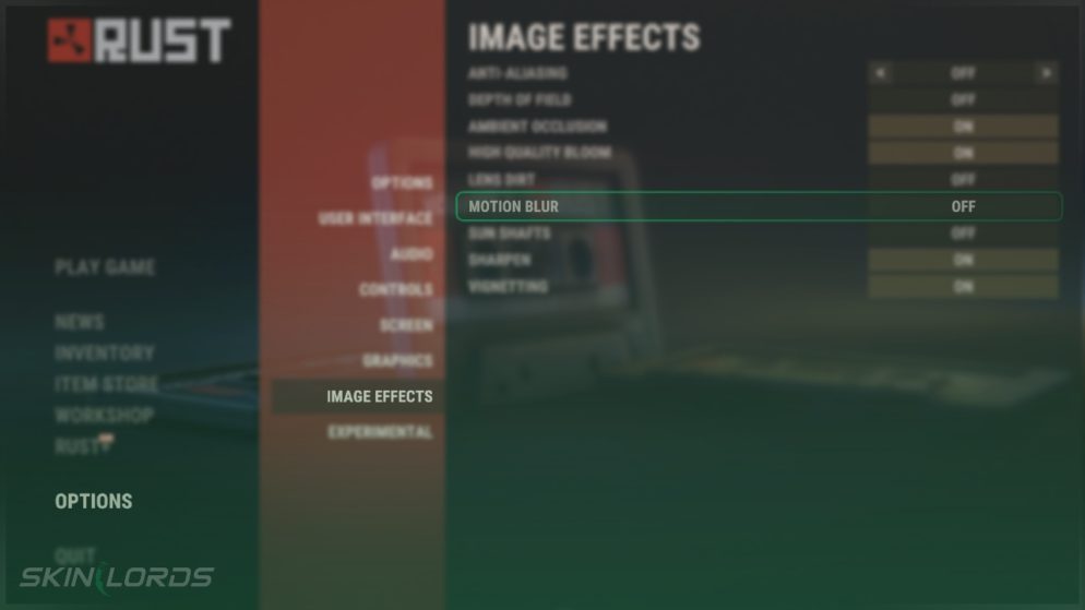 How to Turn Off Motion Blur in Rust SkinLords