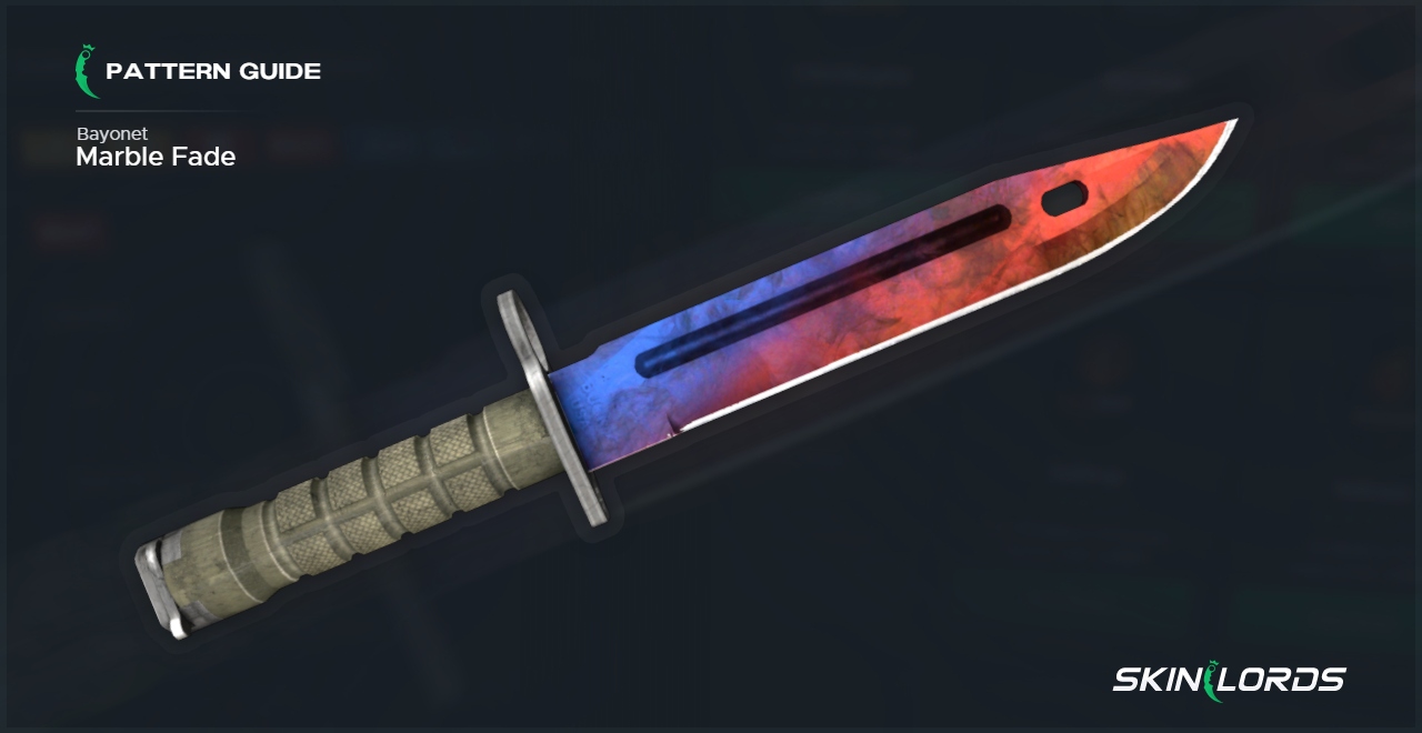 Guia de padrões do mármore Bayonet Fade Fire and Ice