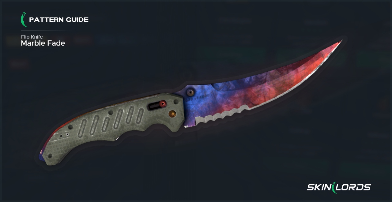 Couteau à bascule Marble Fade Fire and Ice Pattern Guide