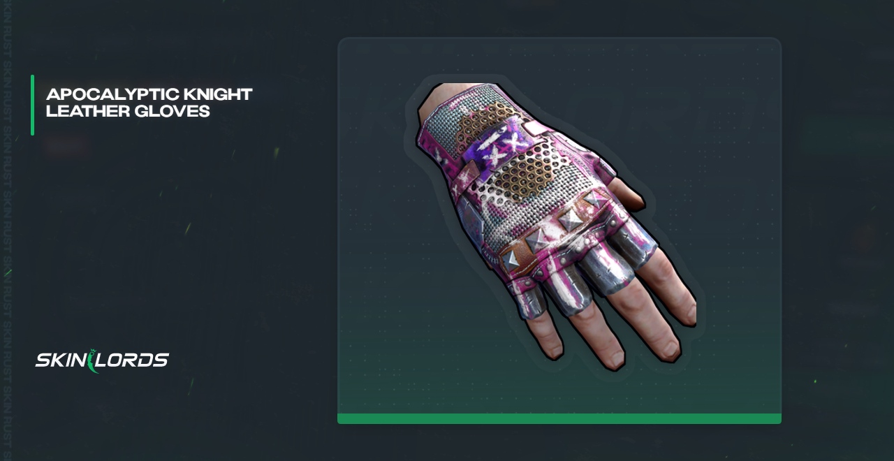 Apocalyptic Knight Leather Gloves Rust Skin