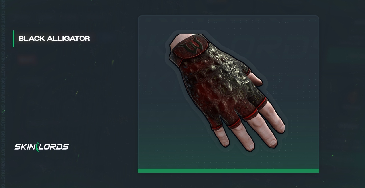 Schwarze Alligatorhandschuhe Rust Skin