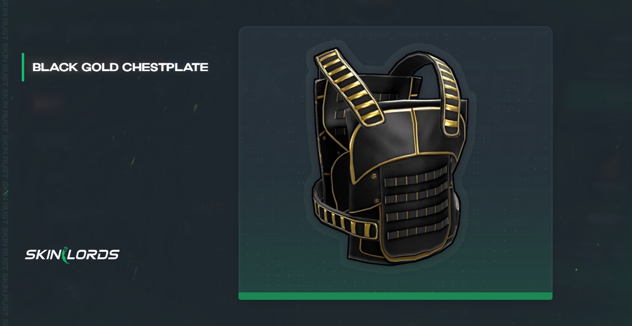 Peitoral de metal dourado preto Rust Skin