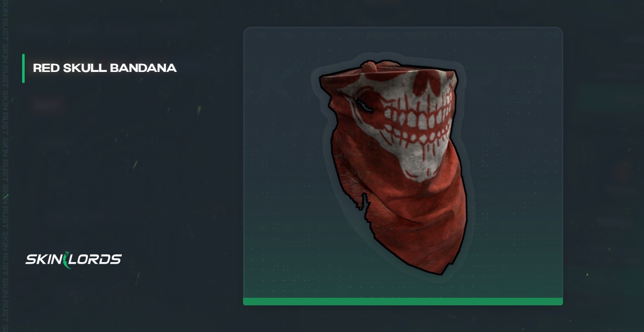 Bandana tête de mort rouge Rust Skin