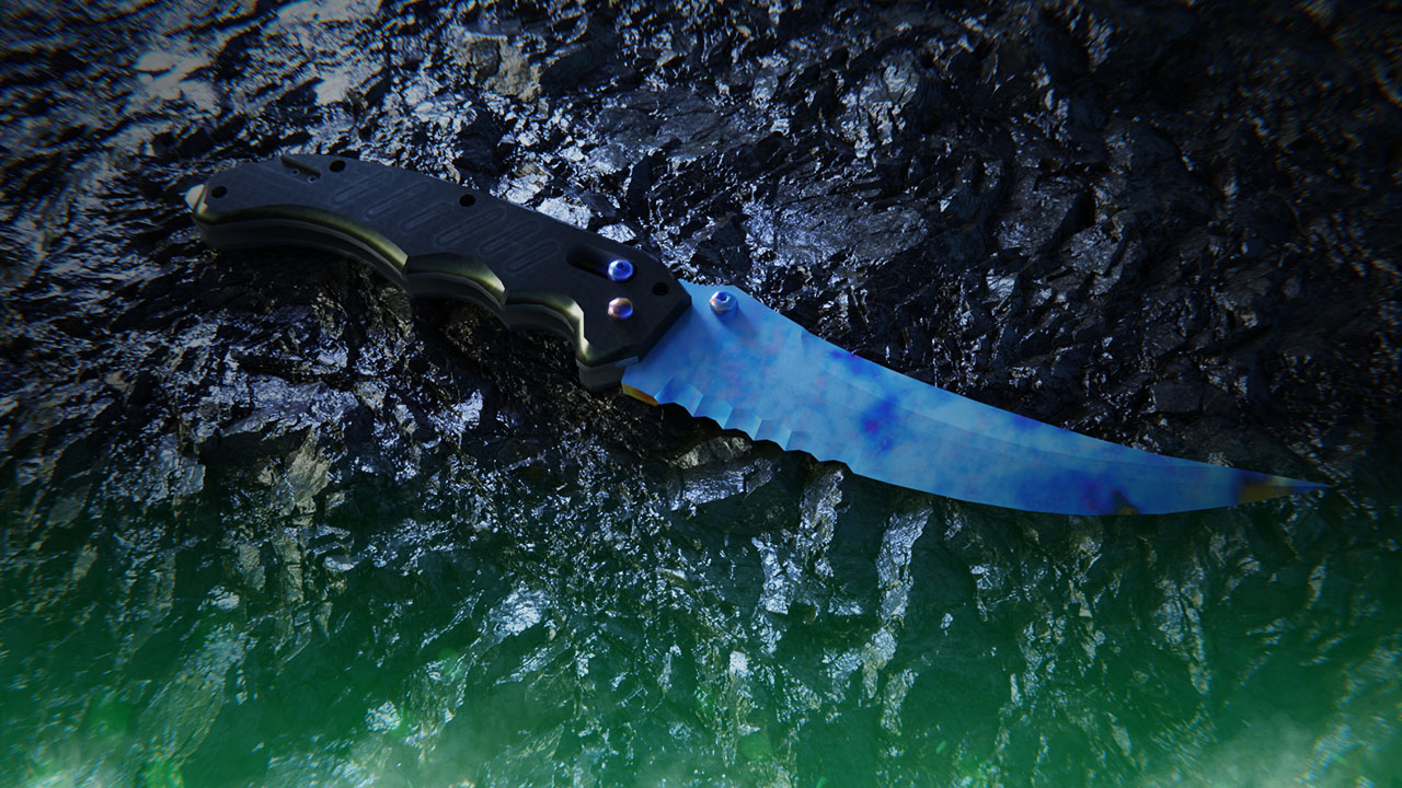 Flip Knife Case Hardened | All Blue Gem Seeds