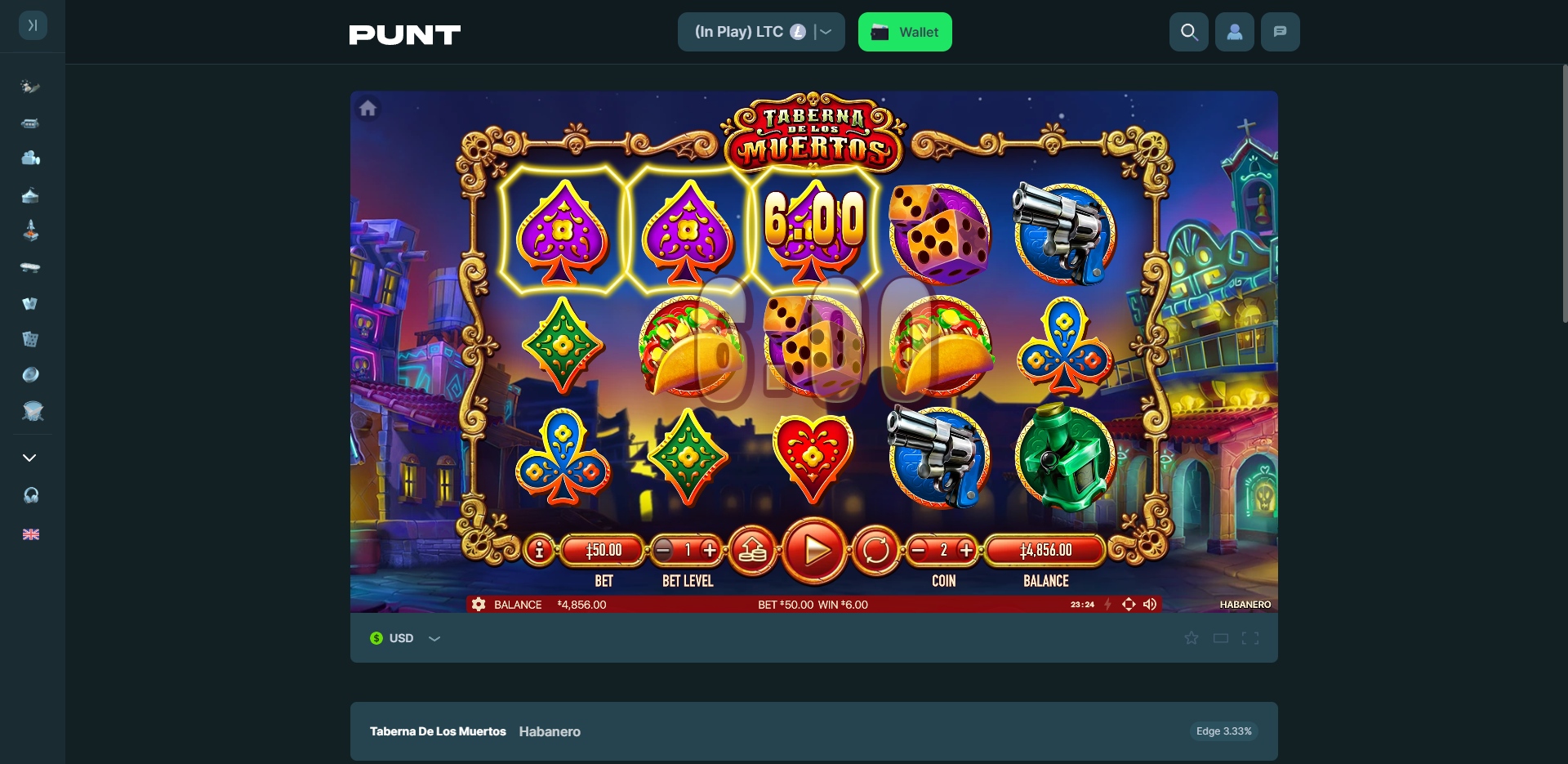 Punt.com Slots Game Theatre Mode
