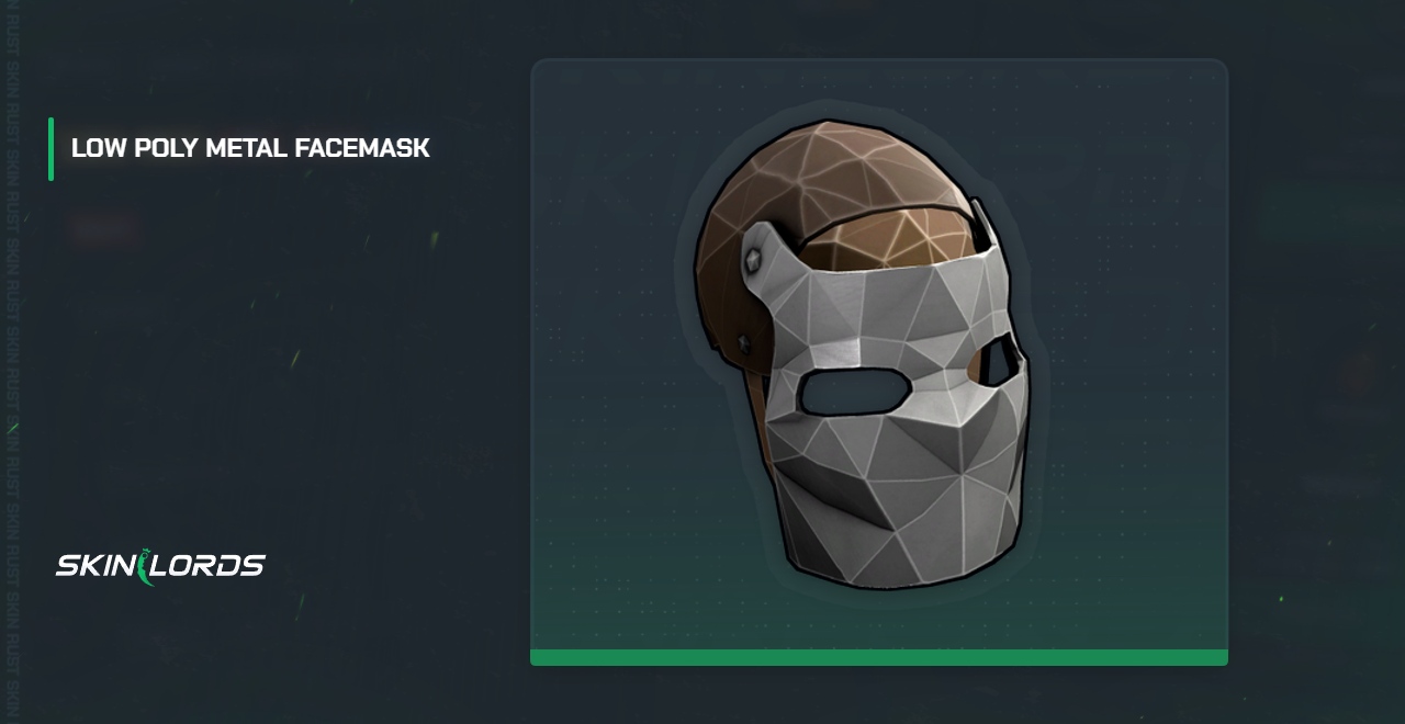 Low Poly Metal ansigtsmaske Rust Hud