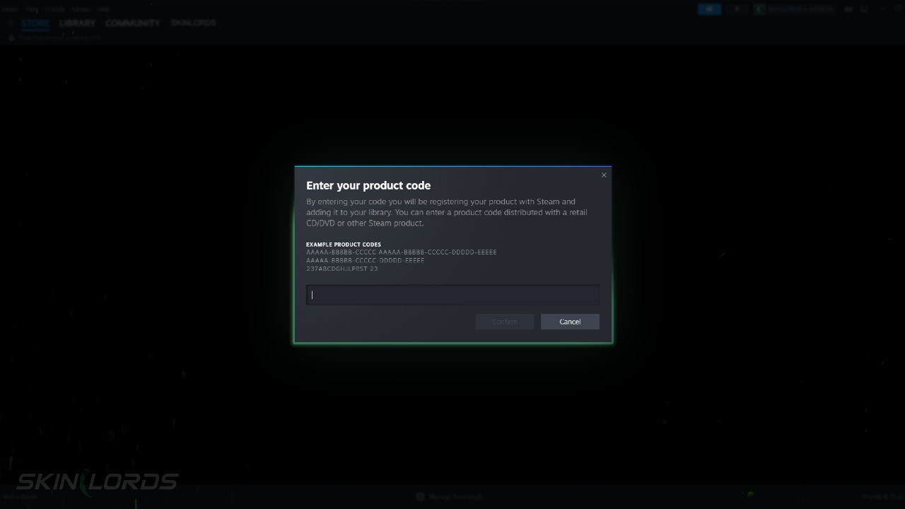 Activar una clave de juego Steam