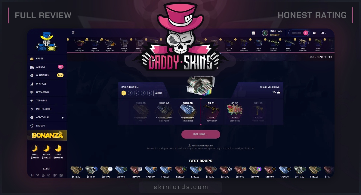 DaddySkins Free Cases: Where Luck and Skins Collide!