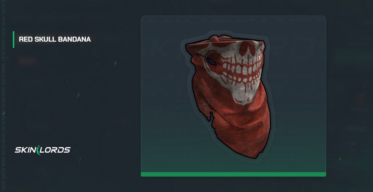 Bandana tête de mort rouge Rust Skin