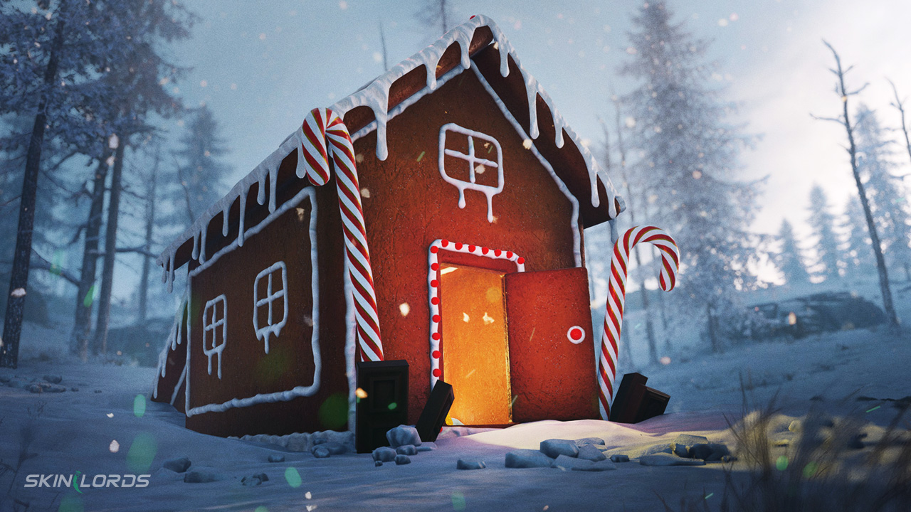 rust gingerbread house