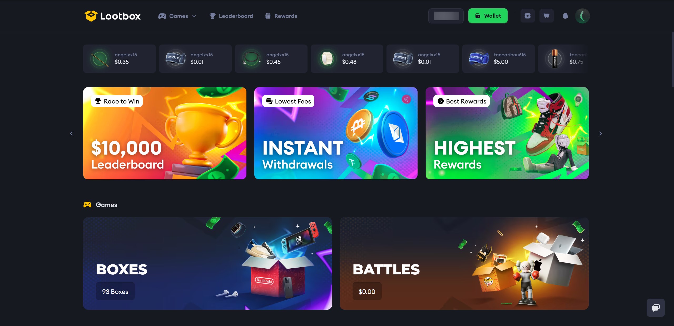 Lootbox Homepage