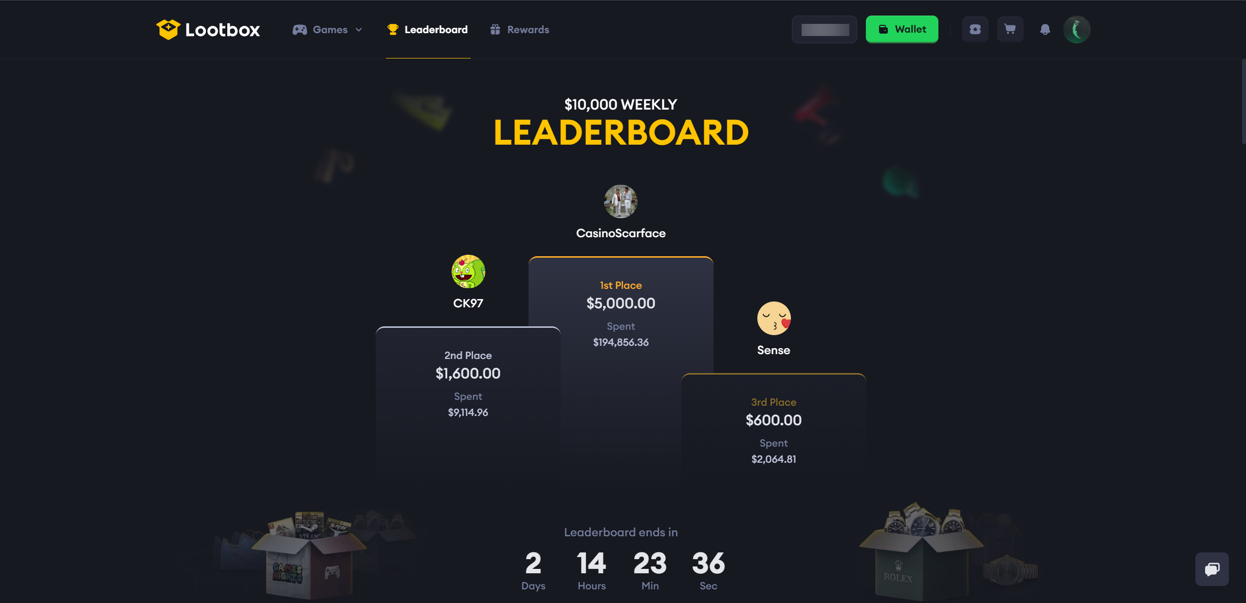 Lootbox Leaderboard