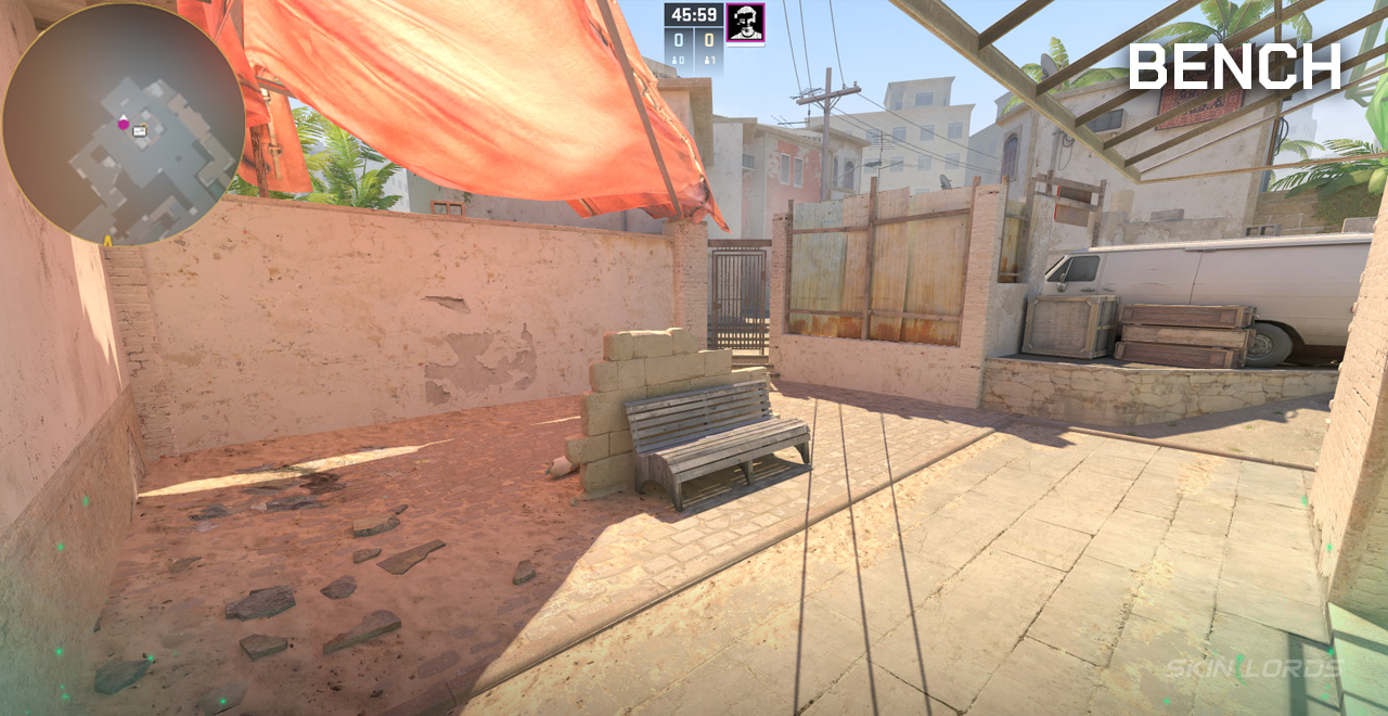 bench mirage cs2 callout