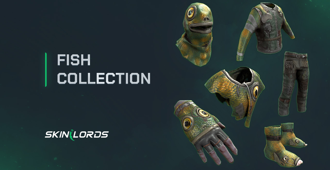 rust fish collection burlap skin set