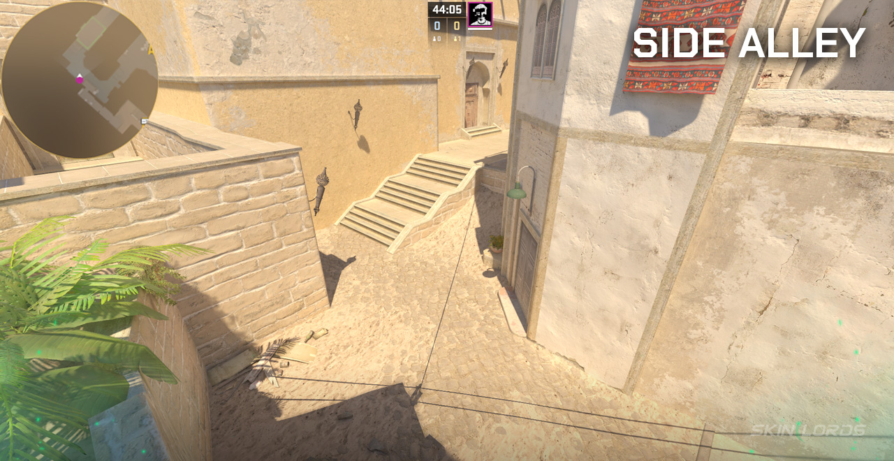 side alley mirage cs2 callout