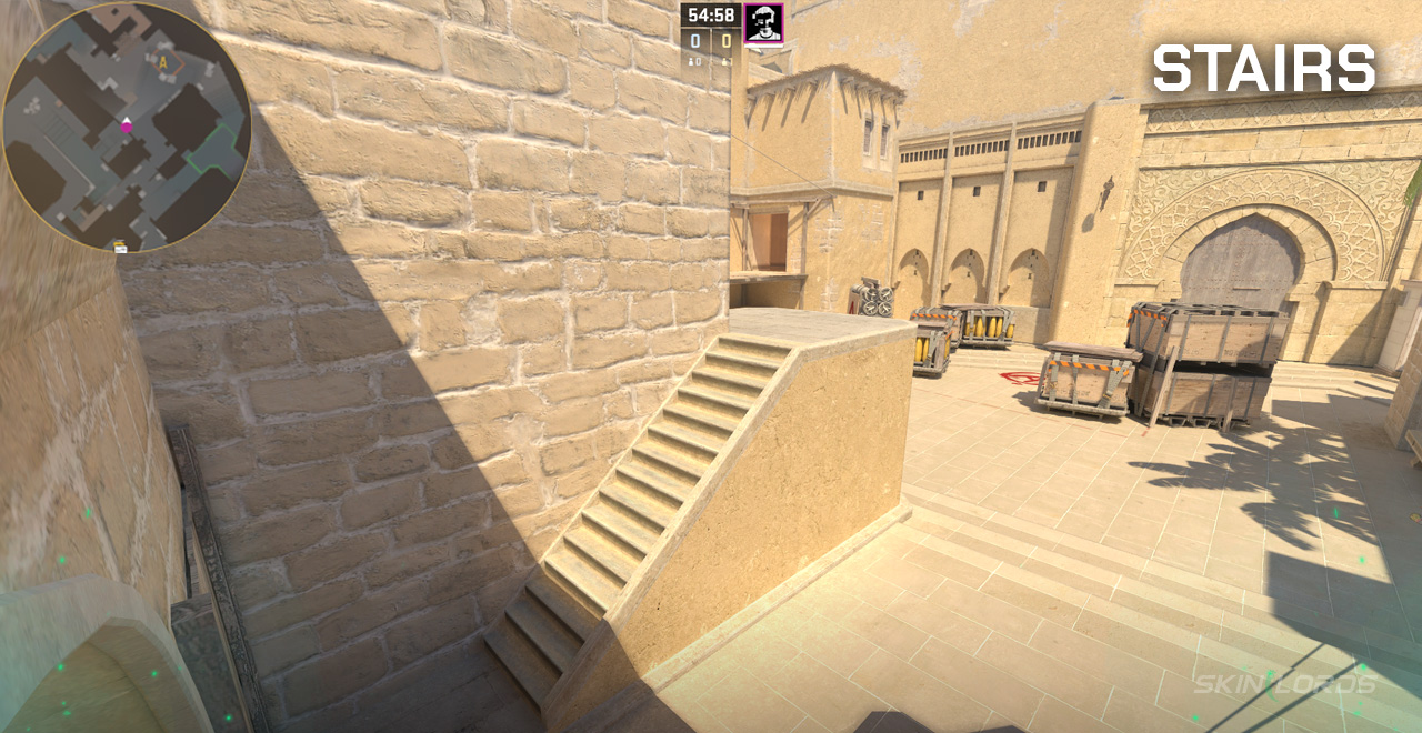 stairs mirage cs2 callout