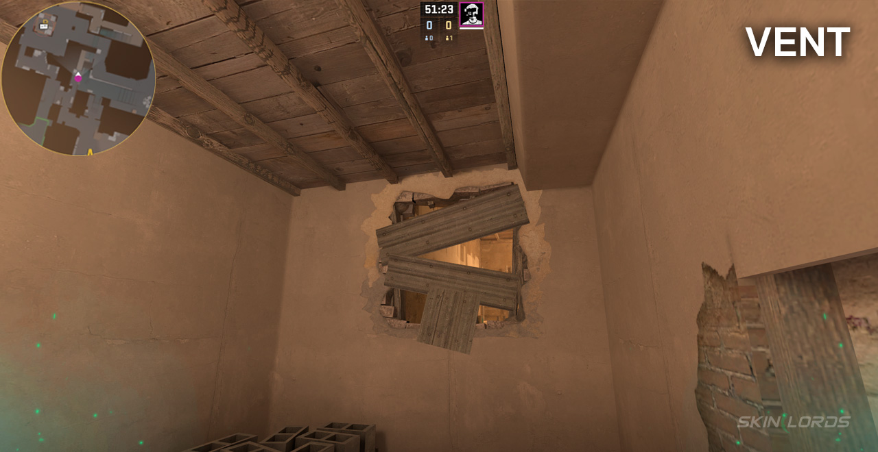 vent mirage cs2 callout