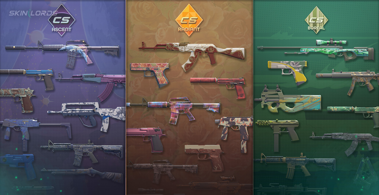 new cs2 collections from The Armory; CS2 ascent collection, cs2 radiant collection, cs2 boreal collection