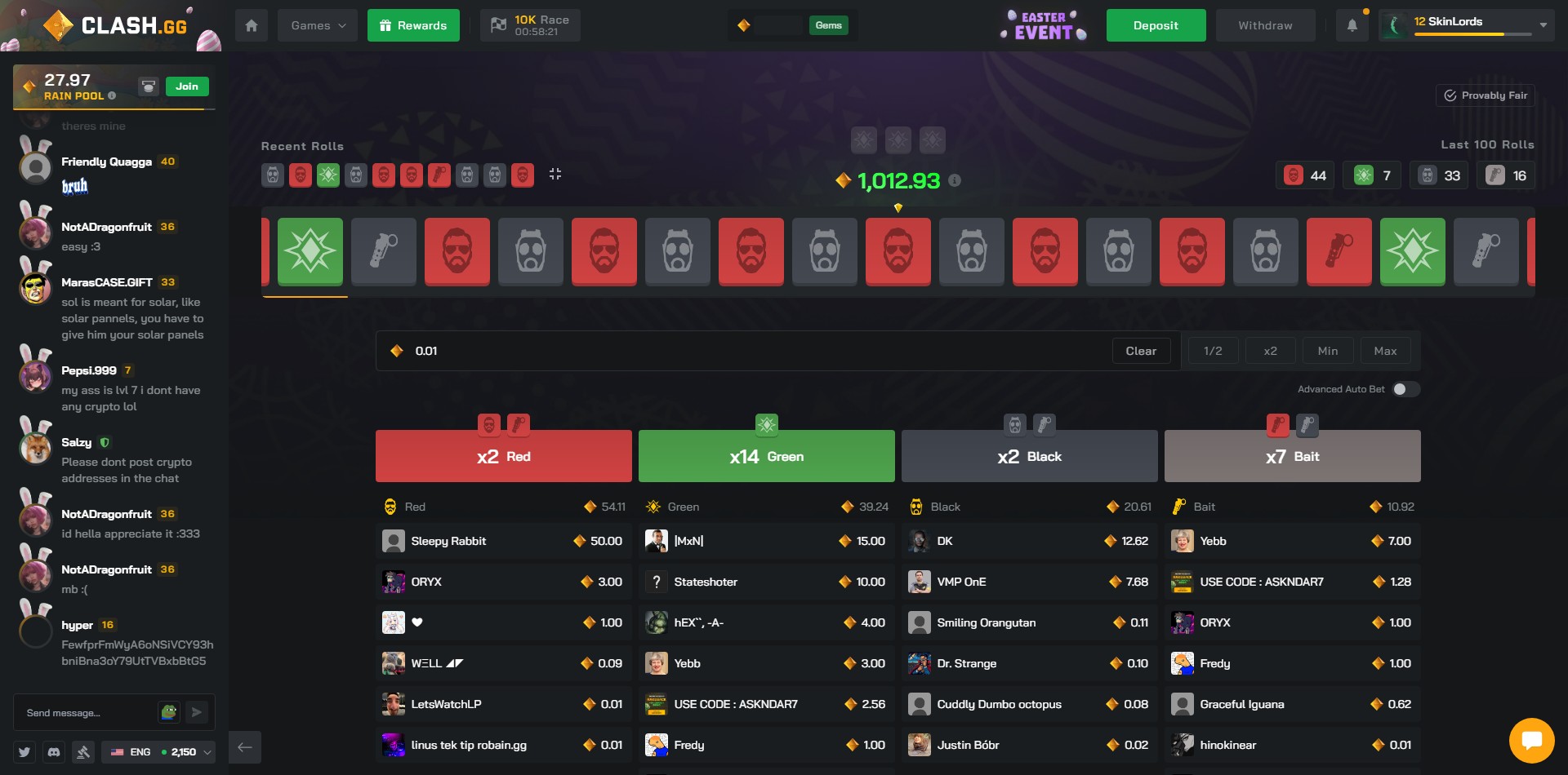 Clash.GG Roulette Gamemode