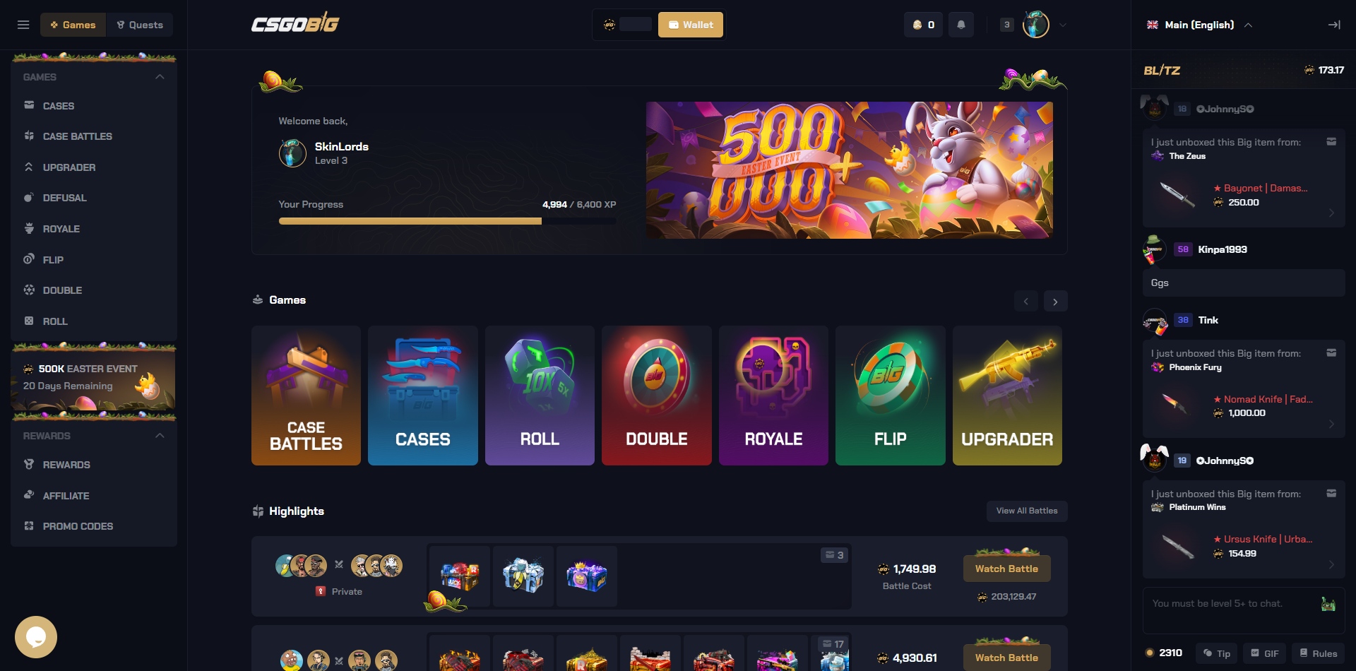 CSGOBig.com Homepage