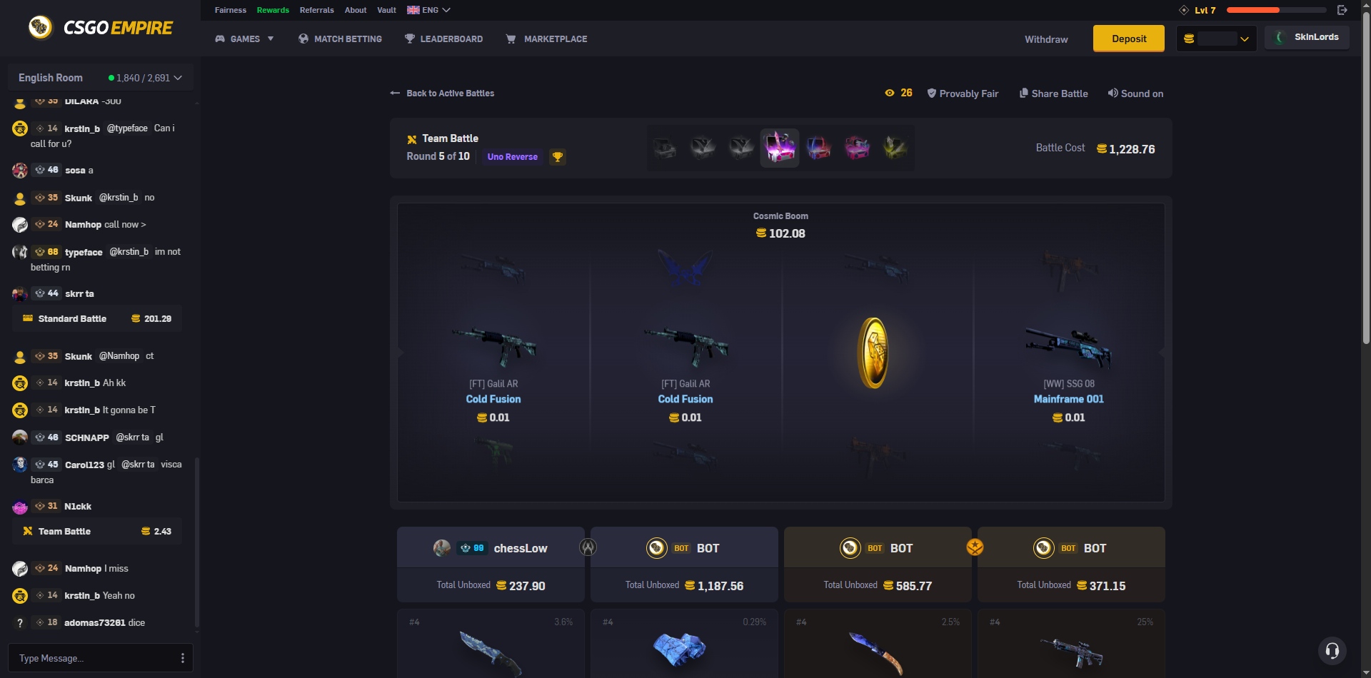 CSGOEmpire Case Battle Opening Gameplay